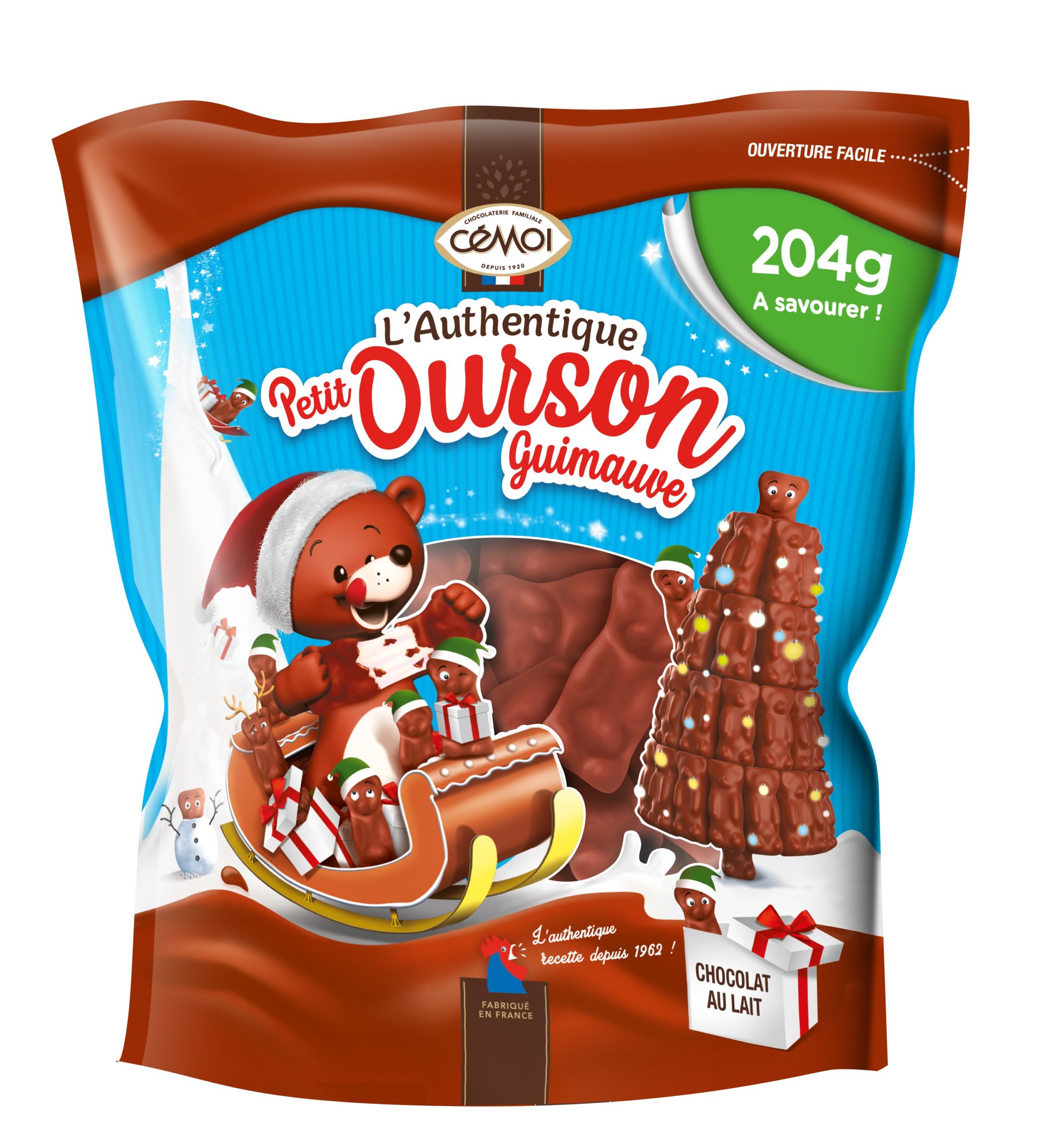 Sachet l'Authentique Petit Ourson Guimauve Cémoi de Noël