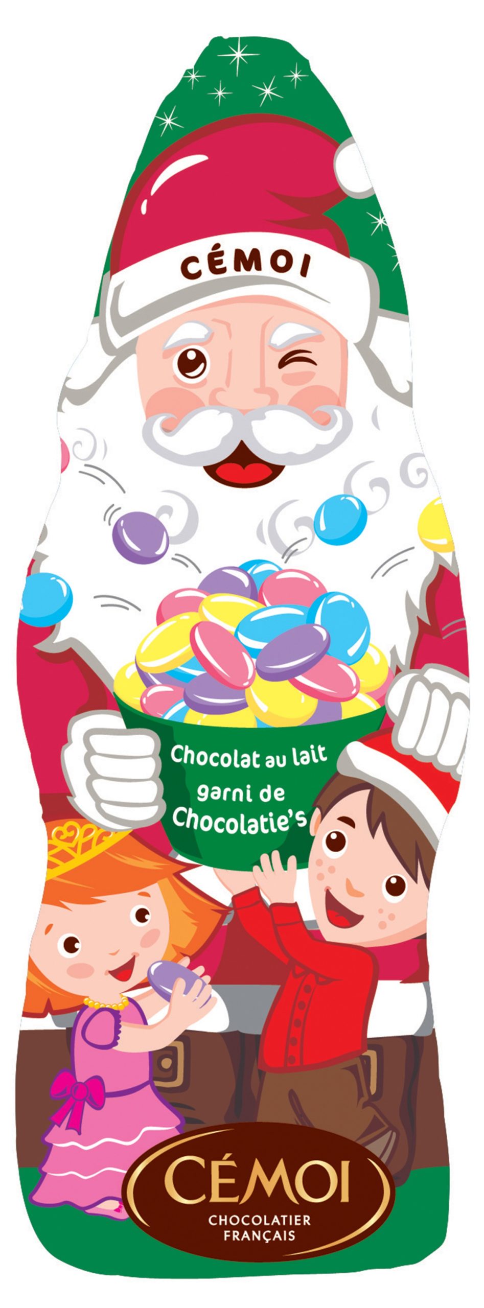 Père Noël sous alu garni de Chocolatie's Cémoi