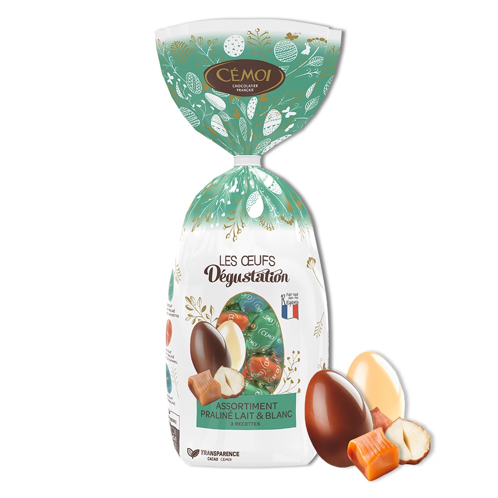 Assortiment oeufs chocolat Dégustation Pralinés 440g cemoi