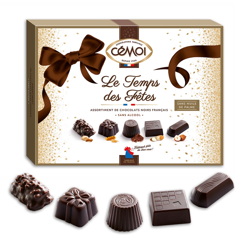 Boîte Le Temps des Fêtes Chocolat Noir Cémoi