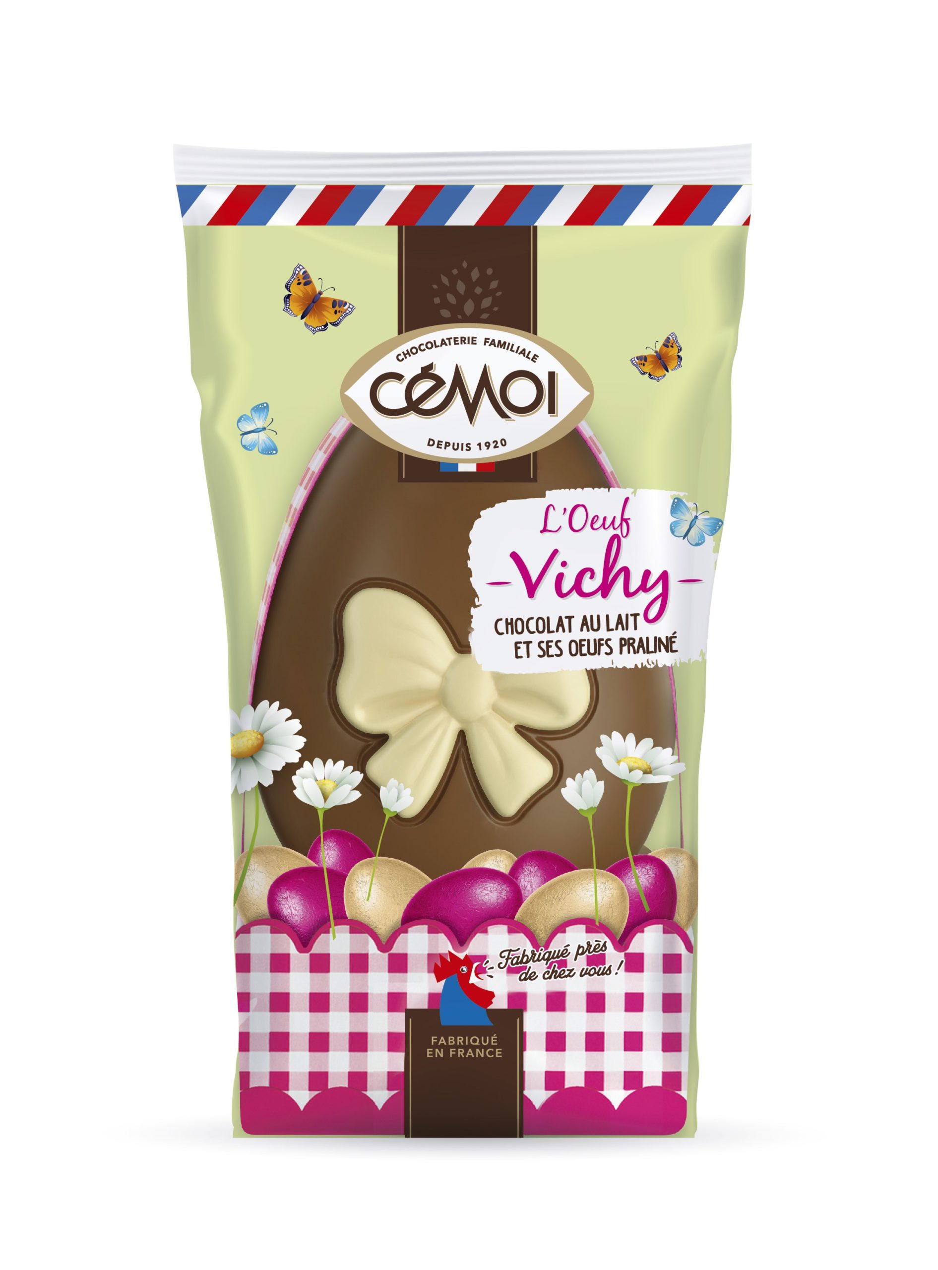 L'oeuf Vichy au chocolat au lait et ses œufs confiseur, 154g