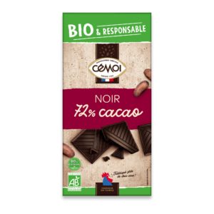 Tablette dégustation chocolat noir bio Cémoi 72% de cacao