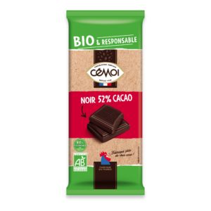 Tablette Bio Familiale Chocolat Noir 52% Cémoi