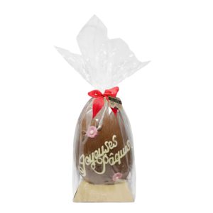 Moulage L’Oeuf Joyeuses Pâques Chocolat au Lait Décoré Garnie D’oeufs Praliné