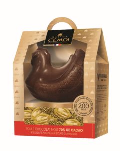 Moulage La Poule et ses Oeufs Chocolat Noir 70% de Cacao
